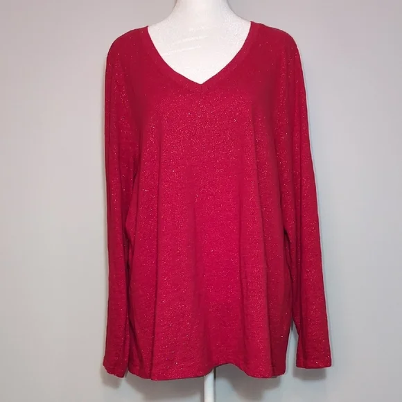 Sparkle V-Neck Tee By Sonoma - Picture 4 of 8